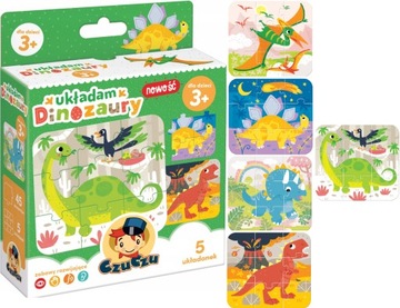 CZUCZU PUZZLE UKŁADAM DINOZAURY 5 UKŁADANEK 3+