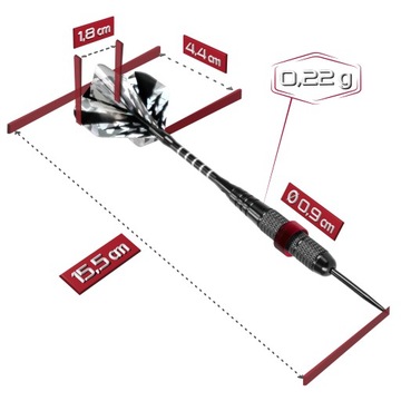 ПРОФЕССИОНАЛЬНЫЙ НАБОР ИЗ 6 МЕТАЛЛИЧЕСКИХ ДРОТИКОВ СТАЛЬНЫХ ДРОТИКОВ SIZAL DART 22G