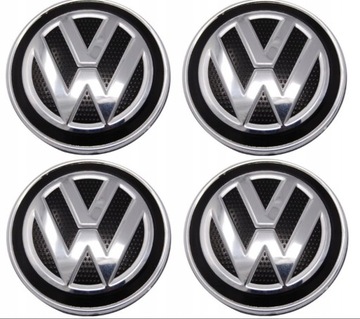 Volkswagen VW 65 mm Czarne Dekle Dekielki
