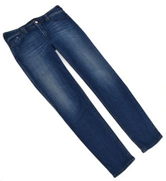 ARMANI JEANS spodnie damskie jeansowe rurki niebieskie elastyczne 29