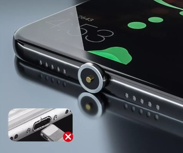 MOCNY Kabel magnetyczny do ładowania USB 3w1 micro usb lightning usb-c