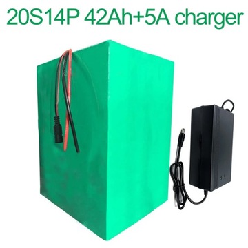 Z 5A ładowarka 72V 42Ah 20S14P 18650 akumulator litowo-jonowy elektryczny