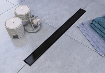 SANITLINE Линейный слив MATT BLACK 90см 2IN1 LOW