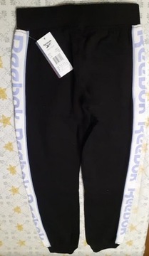 Брюки для девочек Reebok, размер 152, черно-песочно-белые.
