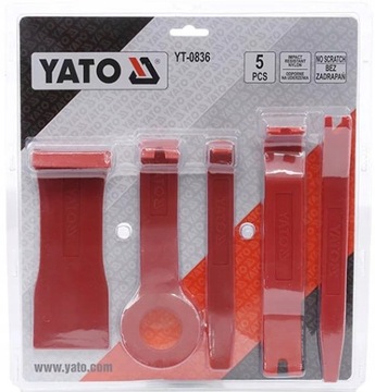 YT-0836 НАБОР СЪЕМНИКОВ ДЛЯ ОБИВКИ YATO ИЗ ЗАКАЛЕННОГО НЕЙЛОНА 5 ШТ.