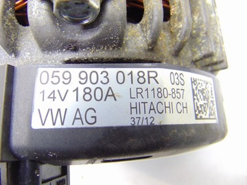 ALTERNÁTOR 14V 180A AUDI Q7 4L TOUAREG 3.0 TDI 059903015R
