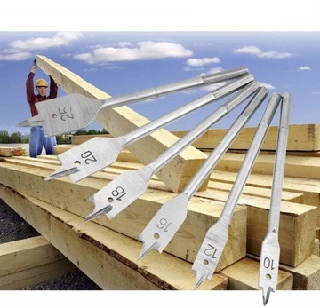 НАБОР СВЕРЛ ПО ДЕРЕВУ С ПЛОСКИМ ЛЕЗВИЕМ 10-25 ШЕСТИГРАННЫЙ ПЕРО