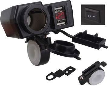 GNIAZDO ZAPALNICZKI Z ŁADOWARKA 2 USB 12V