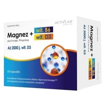 ACTIVLAB magnez witamina B6 witamina D3 50 kaps.