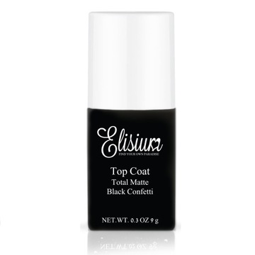 Elisium Top Coat Total matowy top Black Confetti 9