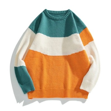 2021 Men Patchwork Sweaters Mens Warm Knitwear Swe