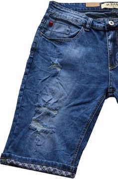 SPODENKI JEANSOWE MĘSKIE KRÓTKIE JEANS W 32 Dziury