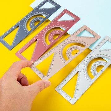Wielofunkcyjna geometryczna linijka narzędzie pomiarowe linijka do rysowania 15cm kawa