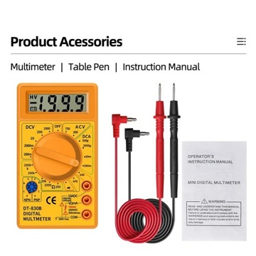 DT830B miernik cyfrowy multimetr prądu LCD woltomierz amperomierz omomierz