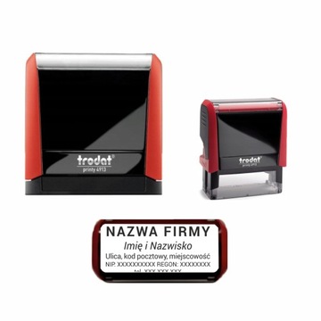 КОРПОРАТИВНАЯ ШТАМПА офисная печать TRODAT 4913 на 8 строк с ЛАСТИКОМ + ДИЗАЙН