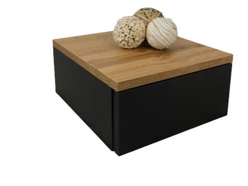 Szafka nocna MILA CZARNA+BLAT DĄB WOTAN 40cm x15