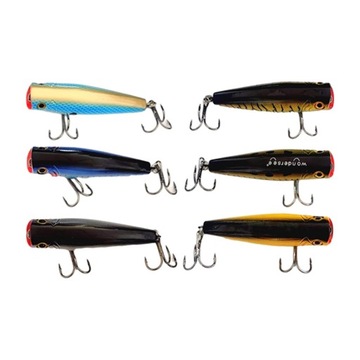 6 szt. Przynęt Topwater Fishing Lure Pływająca przynęta, z haczykami Top