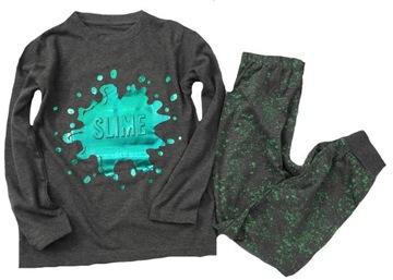 PRIMARK grafitowa piżama SLIME 110
