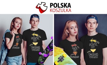 KOSZULKI KOSZULKA T-SHIRT DLA PAR MY SUPERMAN MY WONDER WOMAN JAKOŚĆ