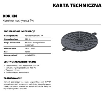 Korektor nachylenia 7% do wspornika pod legary Raptor