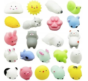 24 SZT GNIOTEK MOCHI SQUISHY ZABAWKA ANTYSTRESOWA