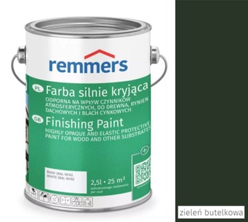 Deckfarbe farba silnie kryjąca do drewna REMMERS 10 l Zieleń butelkowa