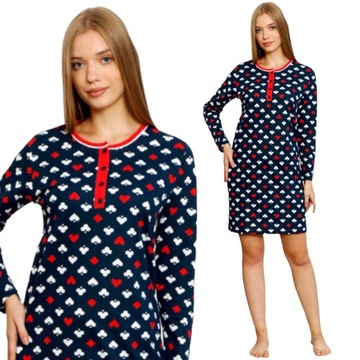 KOSZULA NOCNA DŁUGI RĘKAW /4 GUZIKI /100%BAWEŁNA