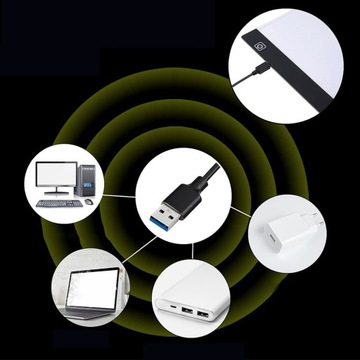 ДОСКА ДЛЯ ЧЕРТЕЖЕЙ ДОСКА СО СВЕТОДИОДНОЙ ПОДСВЕТКОЙ А4 3,5Вт