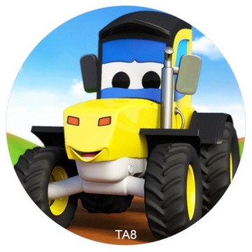 Вафли для торта TRAKTOR Принт 20 см круглая ферма для дня рождения