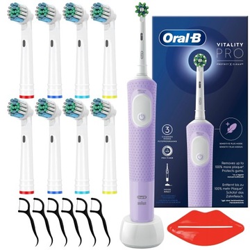 ORAL-B VITALITY PRO D103 FIOLET SZCZOTECZKA ELEKTRYCZNA + KOŃCÓWKI DODATKI