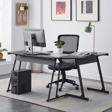 L металлический угловой стол для кабинета игрока в стиле лофт