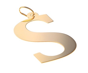 Złota zawieszka w kształcie dużej litery S 30823