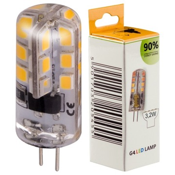 Żarówka LED G4 SMD 3,2W mini SILIKON CIEPŁA 230V
