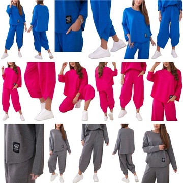 ЭЛЕГАНТНЫЙ ИТАЛЬЯНСКИЙ ХЛОПКОВЫЙ КОМПЛЕКТ СВИТШОТ БРЮКИ OVERSIZE U