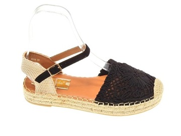 Płaskie Espadryle Ażurowe Black r.39