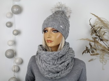 КОМПЛЕКТ ЖЕНСКИЙ, ШАПКА ЖЕНСКАЯ + ШАРФ ШАРФ