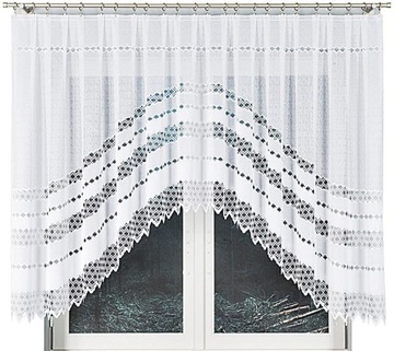GOTOWA ŻAKARDOWA BIAŁA FIRANKA FILOMENA 140x350 cm