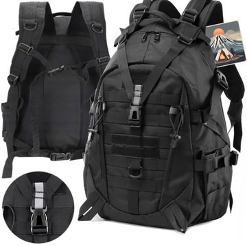 PLECAK WOJSKOWY TURYSTYCZNY MILITARNY SURVIVAL TAKTYCZNY CZARNY 35L