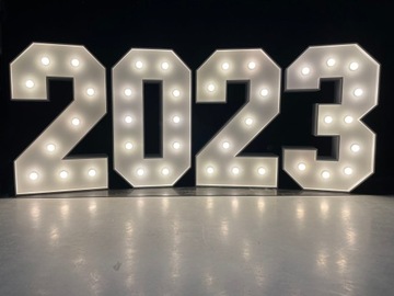 Светящаяся цифра 3 со светодиодными лампочками на день рождения 100см.