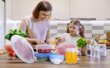 НАКРЫТКИ СИЛИКОНОВЫЕ УНИВЕРСАЛЬНЫЕ ДЛЯ ПИЩЕВЫХ 6 шт.