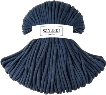 Sznurki Outlet bawełniany pleciony 9mm Jeansowy