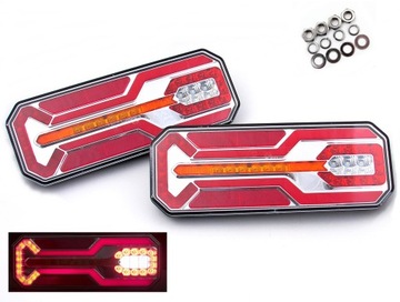 LAMPA TYLNA ZESPOLONA LED DYNAMICZNY 5 FUNKCJI ZESTAW 2SZT LAMP 12/24V NEON