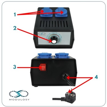 REGULATOR NAPIĘCIA OBROTÓW SILNIKA MOCY GRZAŁKI 5KW 2xGN TABLICOWE 230V
