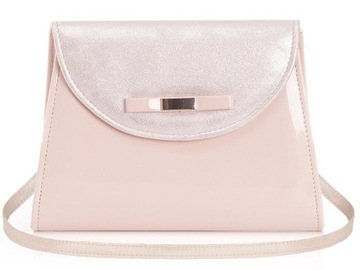 PUDROWY RÓŻ KOPERTÓWKA TOREBKA WIZYTOWA SOLOME D5