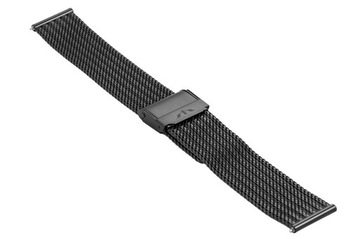 CZARNA BRANSOLETA MESH DO ZEGARKA 18 mm BM-105/18