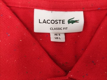 LACOSTE Classic Fit, męska koszulka polo, r. L, czerwona