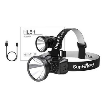 SUPERFIRE LATARKA CZOŁOWA AKUMULATOROWA MOCNA CZOŁÓWKA LAMPKA LED USB IP42