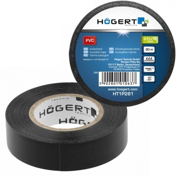 HOGERT STRONG ИЗОЛЯЦИОННАЯ ЛЕНТА ПВХ ЧЕРНАЯ САМОКЛЕЯЩАЯСЯ ВОДОНЕПРОНИЦАЕМАЯ 19мм 20м