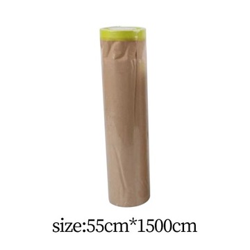 Wstępnie przyklejona taśma maskująca Taśma malarska w rolce 15M Papier ochronny Farba 55cm