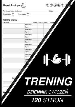Notatnik treningowy na siłownię dziennik zeszyt planer plan 120 stron